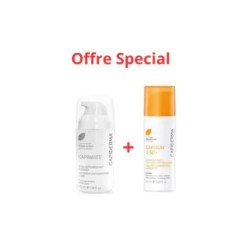 CAPIDERMA PACK CAPIWHITE HQ SOIN DEPIGMENTANT 30ML + CAPISUN CREME SPF50+ 50ML