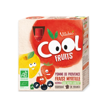 VITABIO COOL FRUITS POMME FRAISE MYRTILLE ACEROLA 4*90G