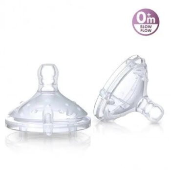 NUBY TETINE EN SILICONE POUR BIBERONS A COLE LARGE ANTI-COLIQUE +0MOIS B2 REF 20-ID0015