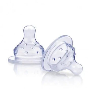 NUBY TETINES SILICONE POUR BIBERONS APPRENTISSAGE A COL LARGE ANTI-COLIQUE +0-12MOIS B2 REF 20-ID0906