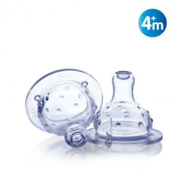 NUBY TETINE A COL LARGE ANTI-COLIQUE POUR LIQUIDE EPAIS +4MOIS BOITE DE 2 REFERENCE 20-ID00923
