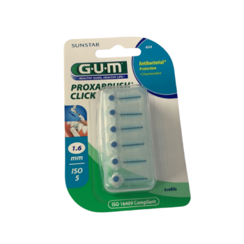 GUM RECHARGE BROSSE FINES PAR 6 UNITES A LA CHLORHEXIDINE 1.6MM REF 624