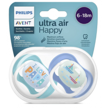 AVENT SUCETTE ULTRA AIR HAPPY 6-18MOIS REF SCF080/03