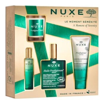 NUXE COFFRET HUILE PRODIGIEUX NEROLI 100ML + PRODIGIEUX DOUCHE RELAXANTE 100ML + LE PARFUM 30ML + BOUGIE