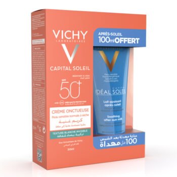 VICHY CAPITAL SOLEIL CREME ONCTUEUSE SPF50 50ML + APRES SOLEIL 100ML OFFERT