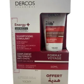 VICHY DERCOS SHAMPOOING ENERGISANT + SHAMPOOING FORMAT VOYAGE 50ML